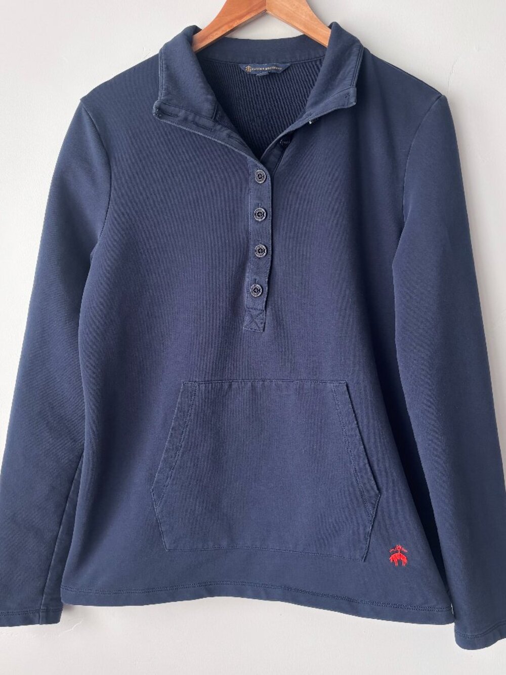 Brooks Brothers Men's Henley Pullover Navy Blue Heavyweight Shirt Jacket SZ M